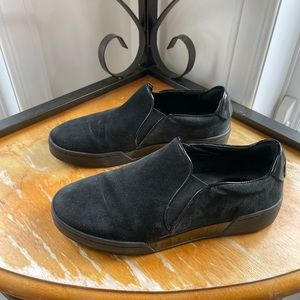Michael Kors Black suede loafers with gunmetal black detailing